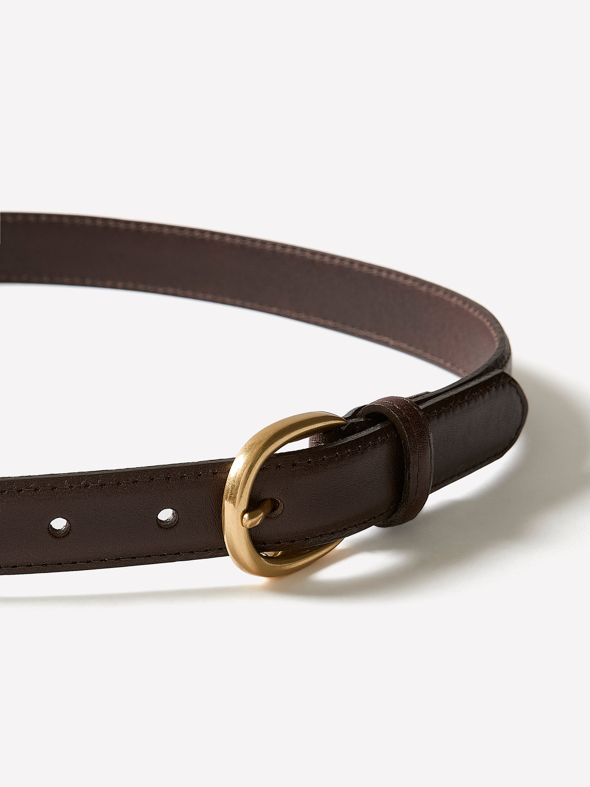 Leather Belt with Contrast Stitches