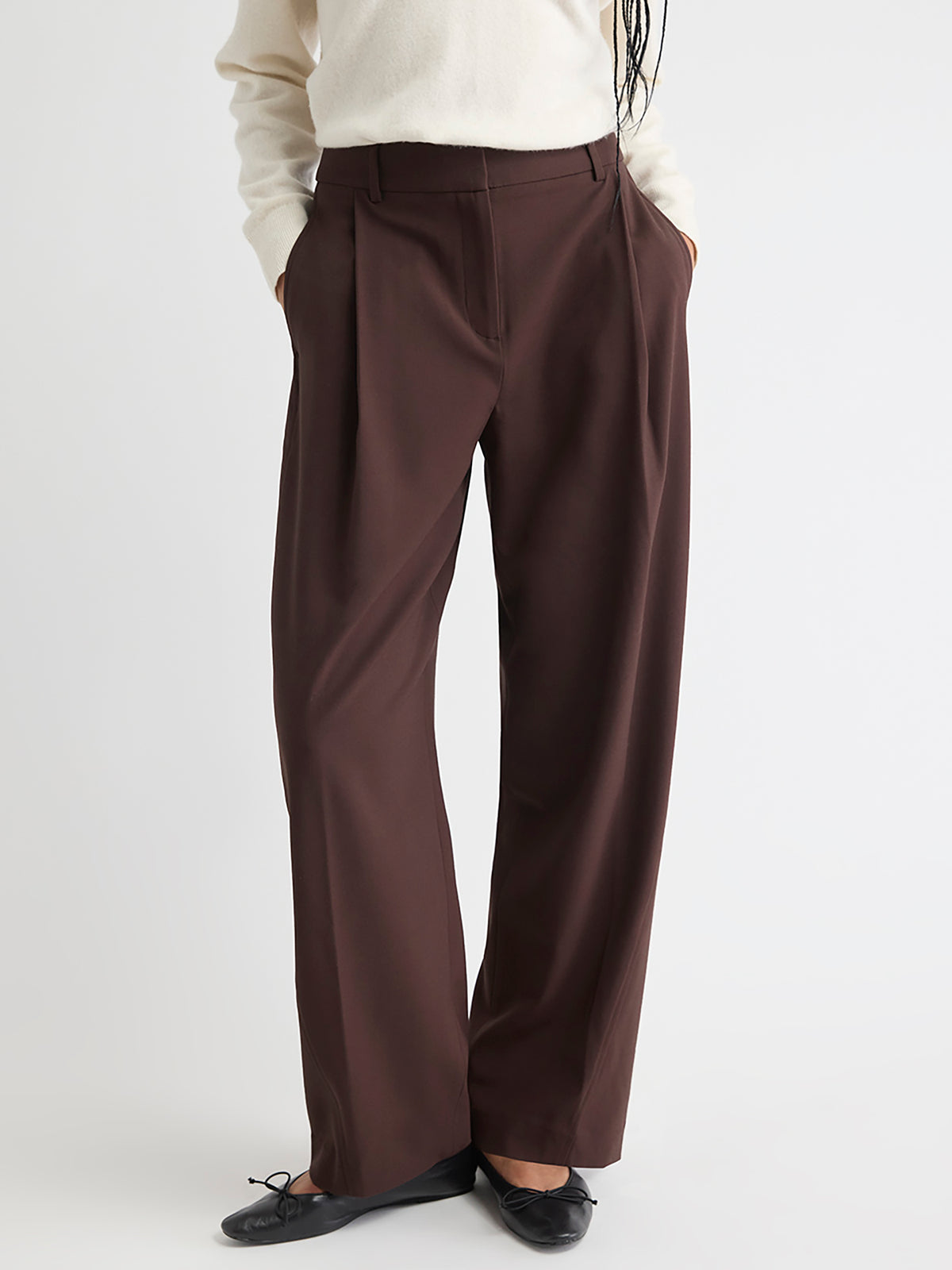 Twill High-Rise Barrel Pant