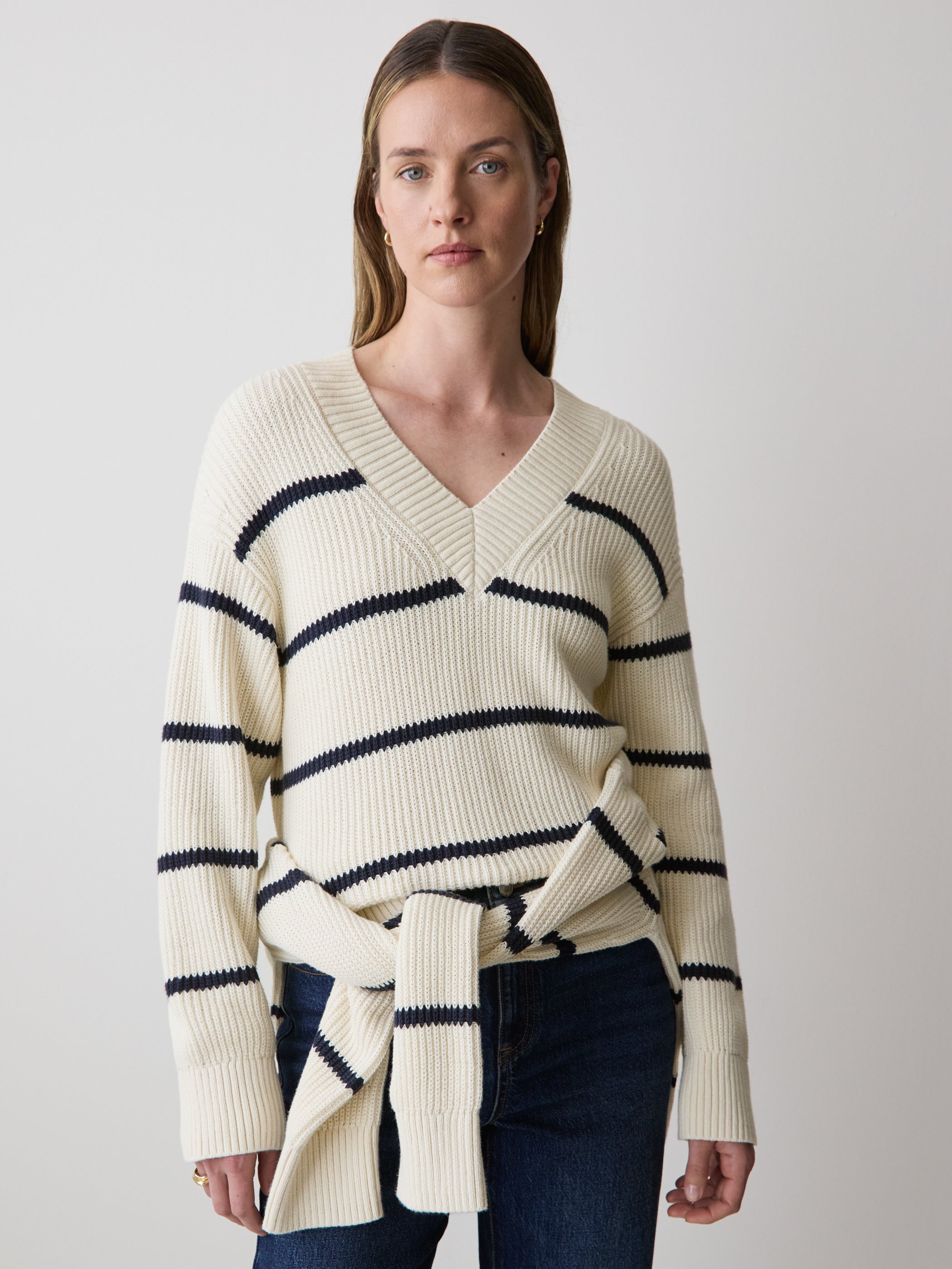 Long-Sleeve V-Neck Sweater