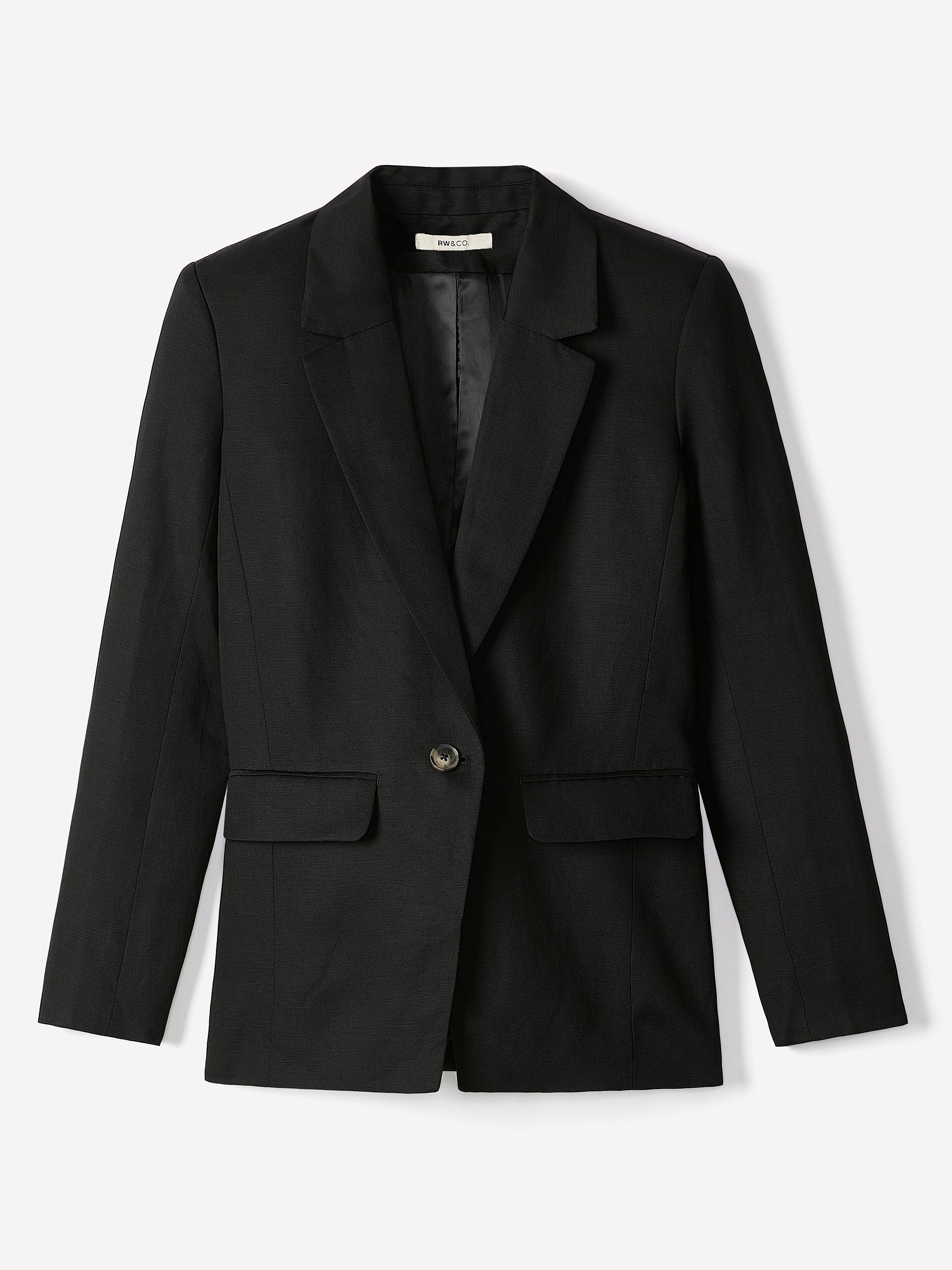 Linen-Blend Relaxed-Fit One-Button Blazer