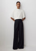 Short-Sleeve Mock-Neck Cape Blouse