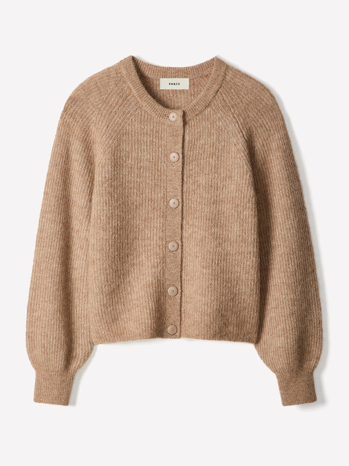 Wool-Blend Long-Sleeve Crew-Neck Cardigan