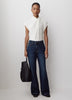 Extended-Sleeve Top with Crossover Draped Mock Neckline