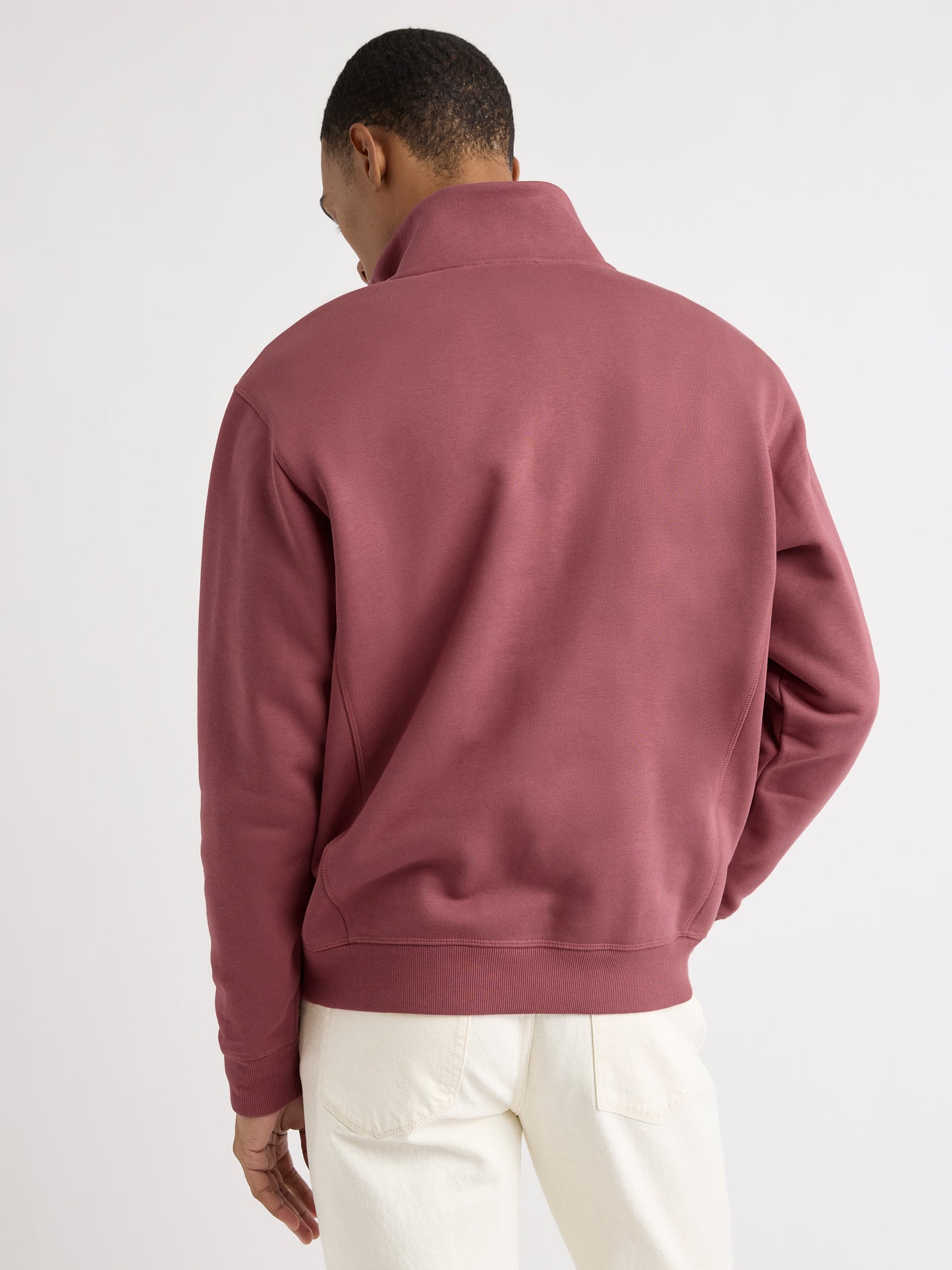 Long-Sleeve Half-Zip Mock-Neck Sweater
