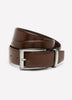 Textured Brown Leather Belt