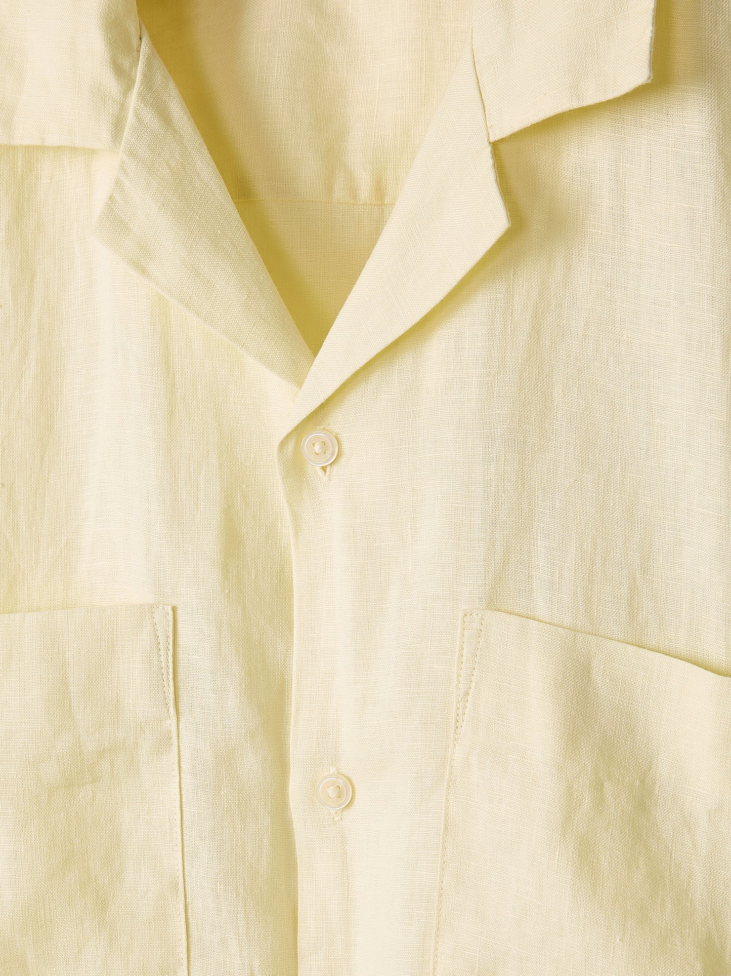 Short-Sleeve Linen Shirt with Camp Collar
