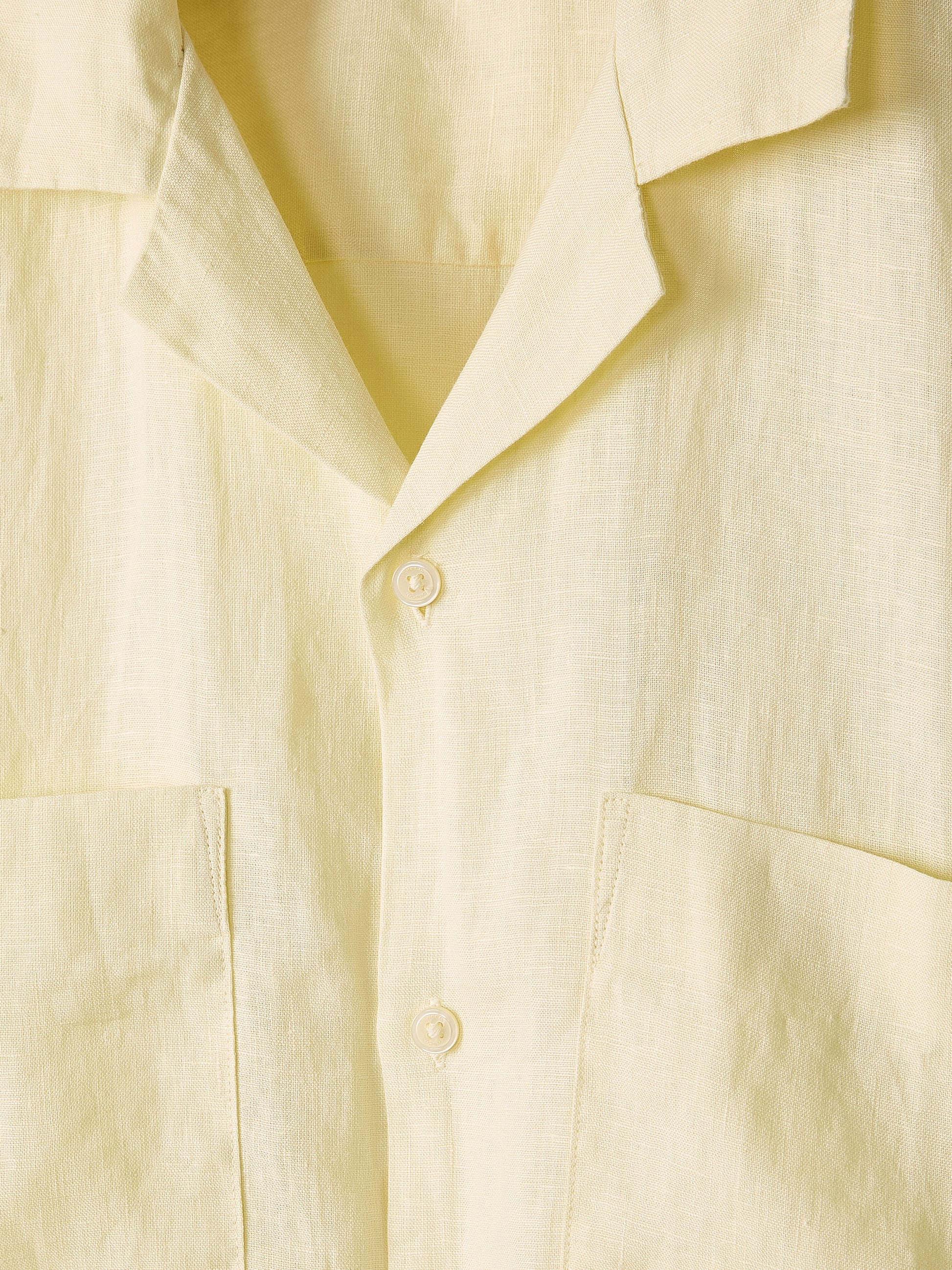Short-Sleeve Linen Shirt with Camp Collar