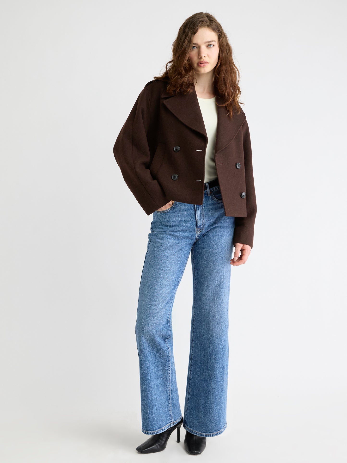 Wool-Blend Double-Breasted Coat