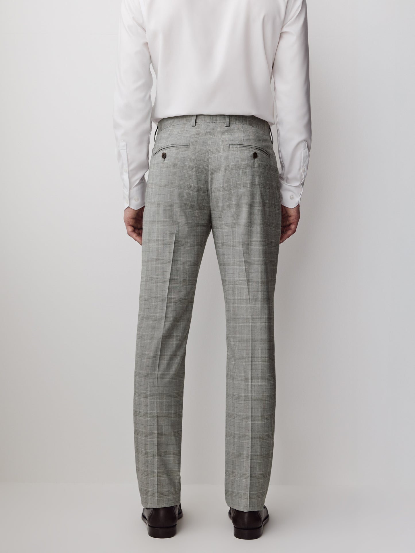 Slim-Fit Checkered Grey Suit Pant