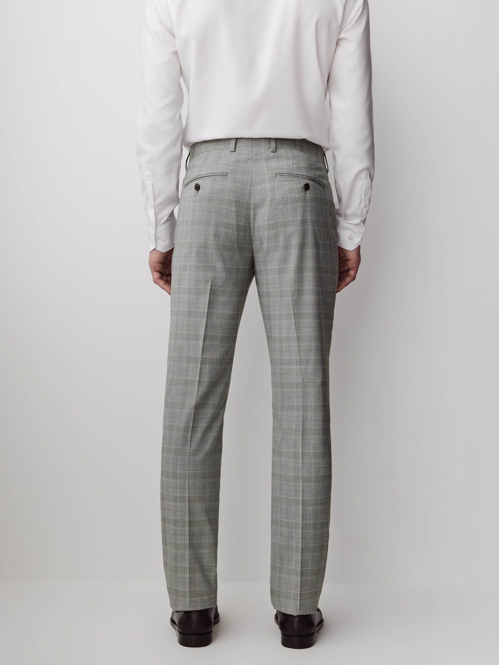 Slim-Fit Checkered Grey Suit Pant
