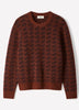 Men's Knit Houndstooth Jacquard Crewneck Sweater