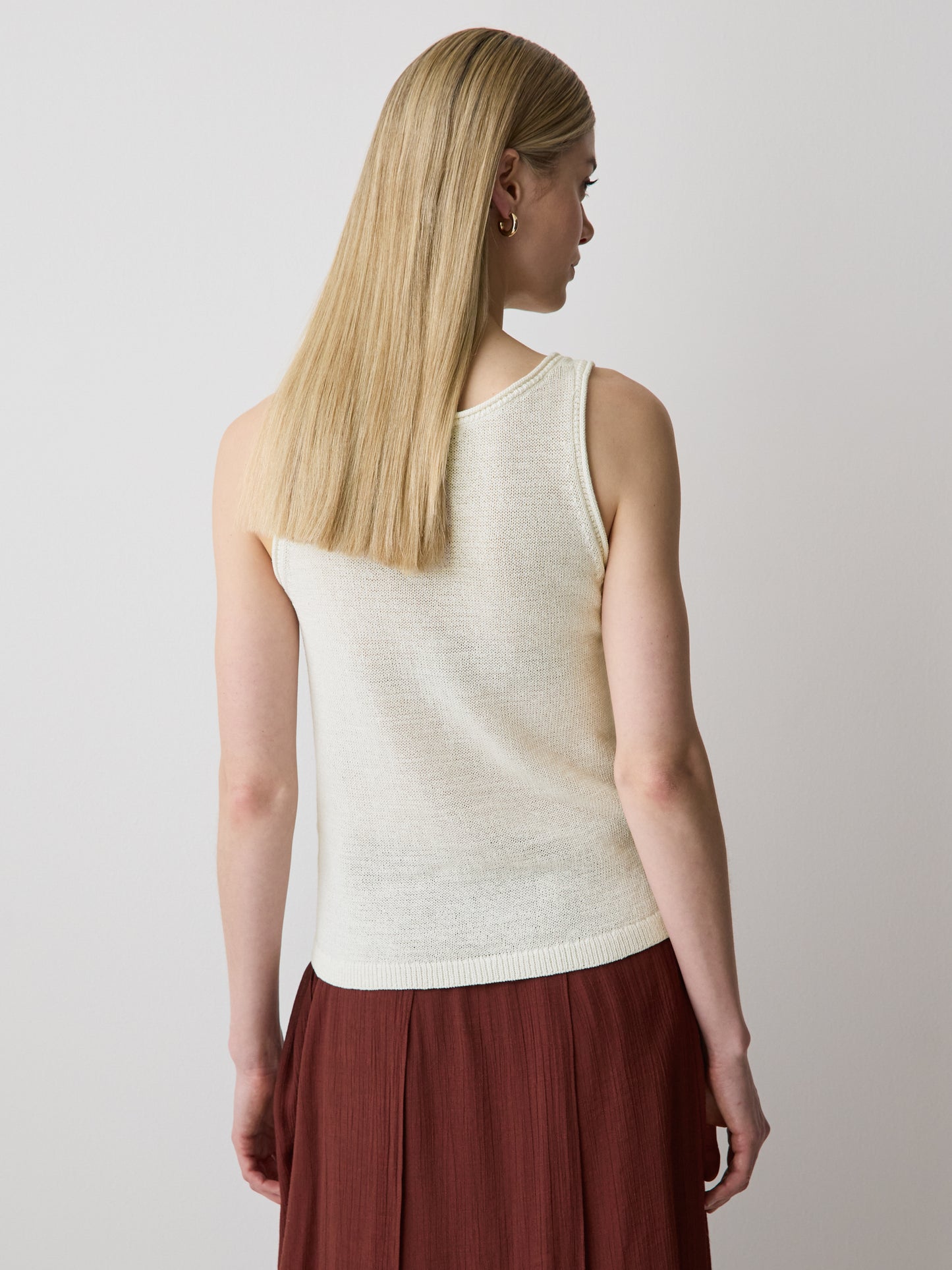 Knit Tank Top Cotton Blend Women
