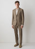 Slim-Fit Dark Beige Suit Blazer