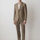 Slim-Fit Dark Beige Suit Blazer