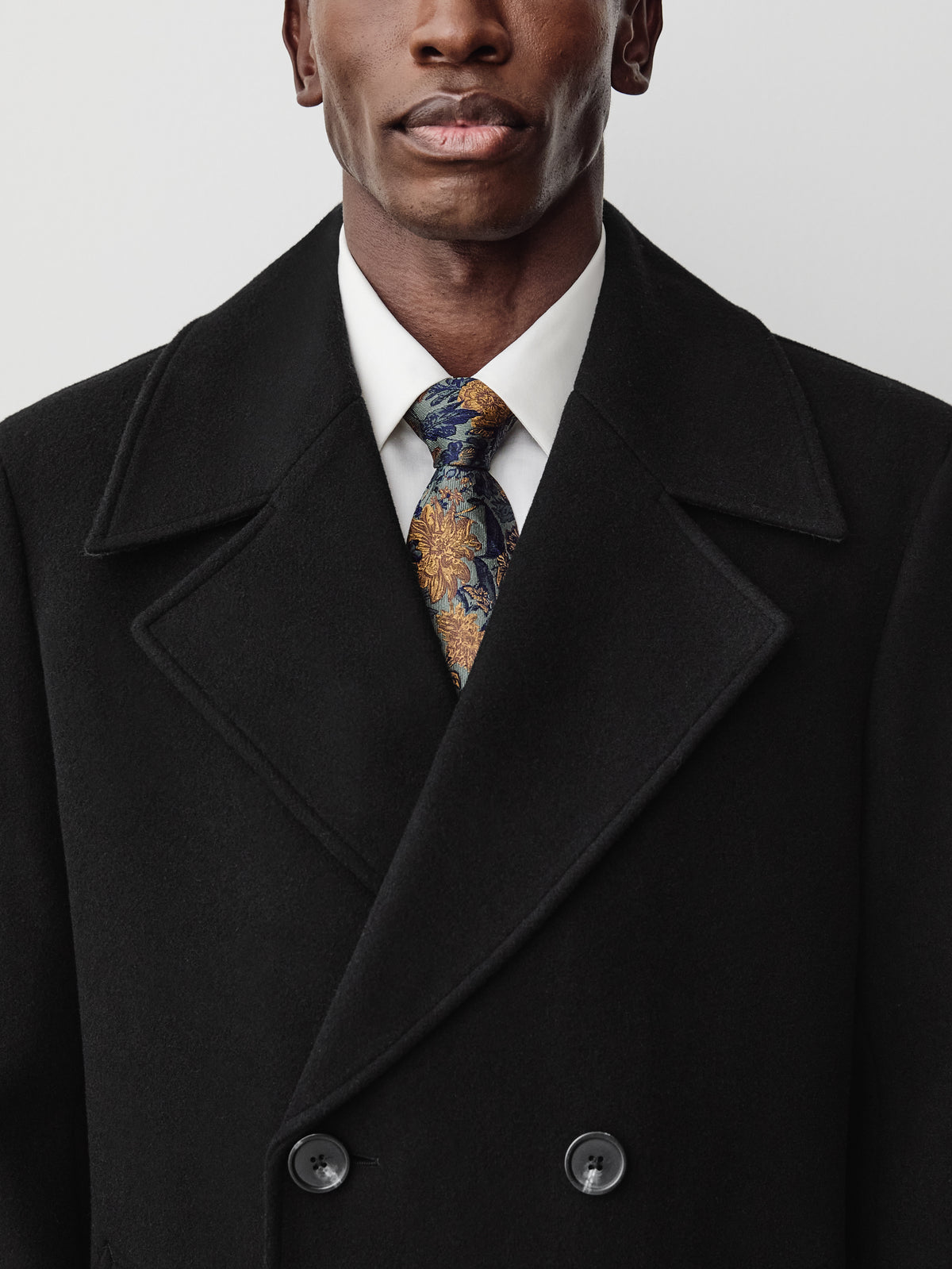 Double Breasted Topcoat Wool Blend