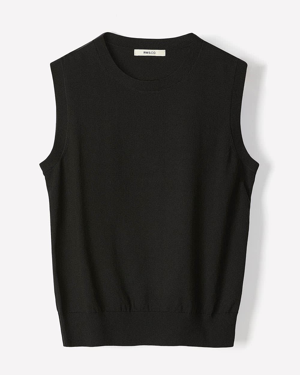 Pull Sans Manches à Col Dégagé