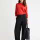 Twill High-Rise Barrel Pant