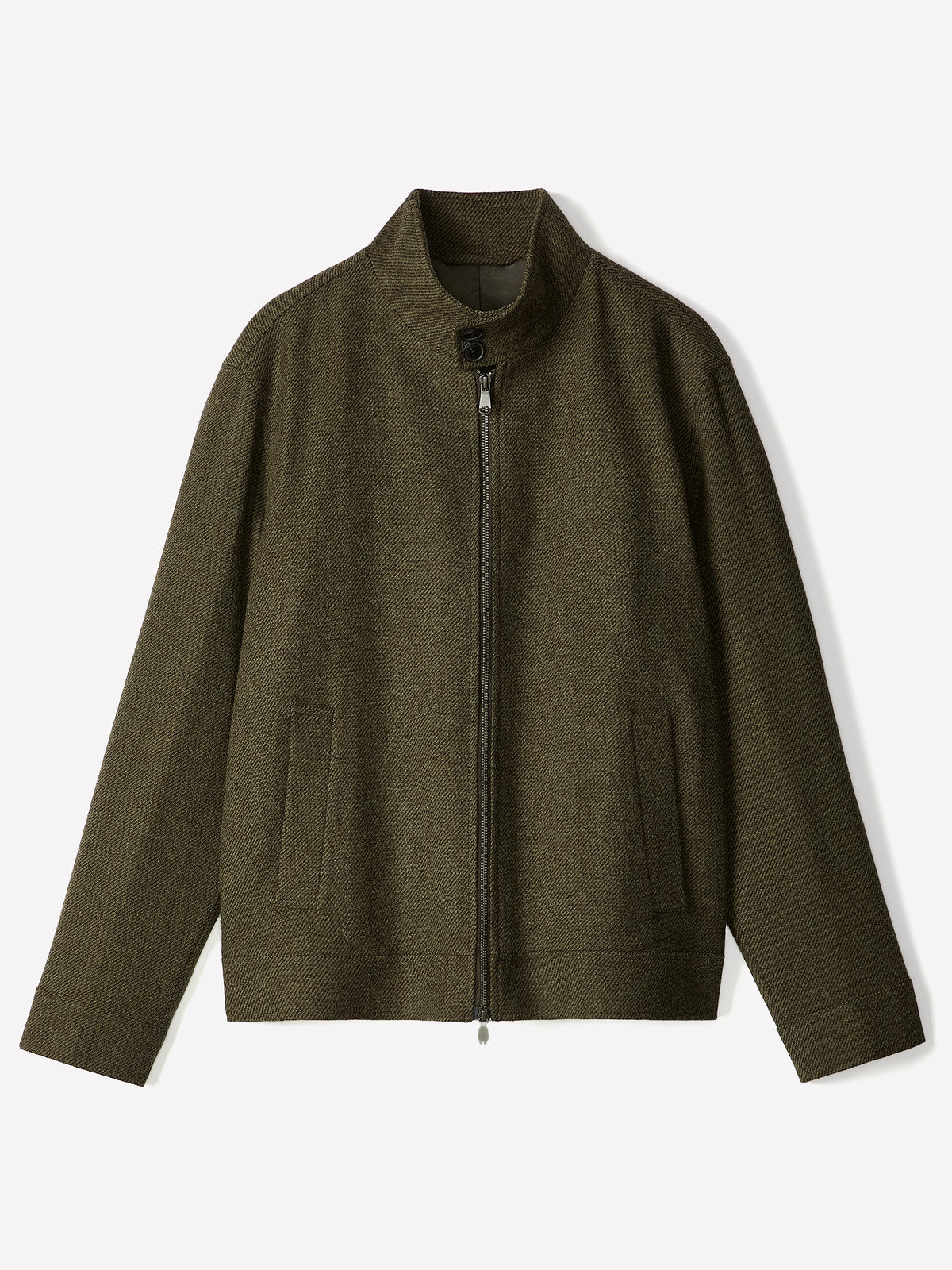Wool Blend Short Jacket Green