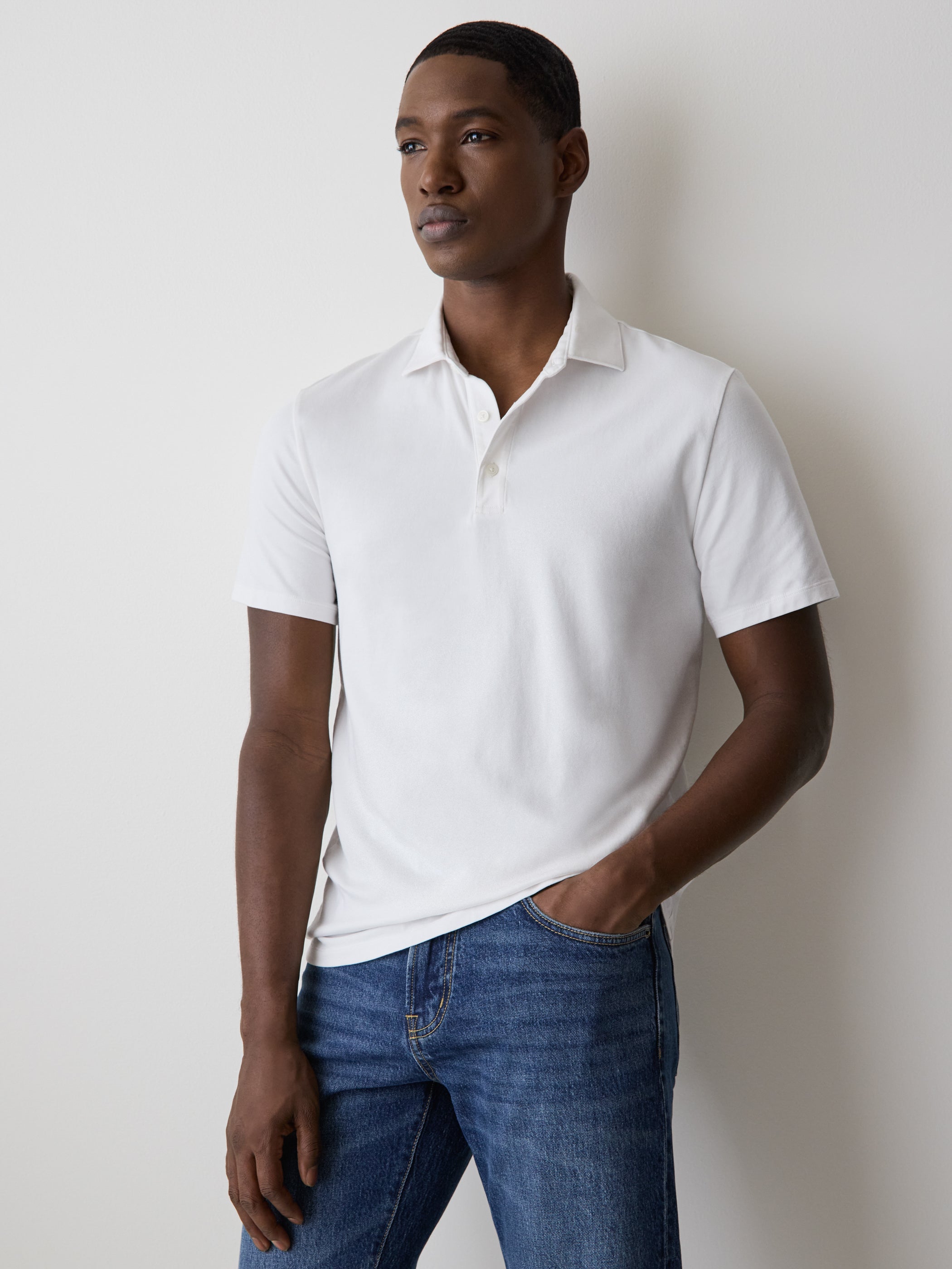 Polo Jersey à Manches Courtes en Coton Supima (R)