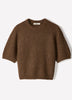 Knit Sweater Striped Hairy Short Sleeve