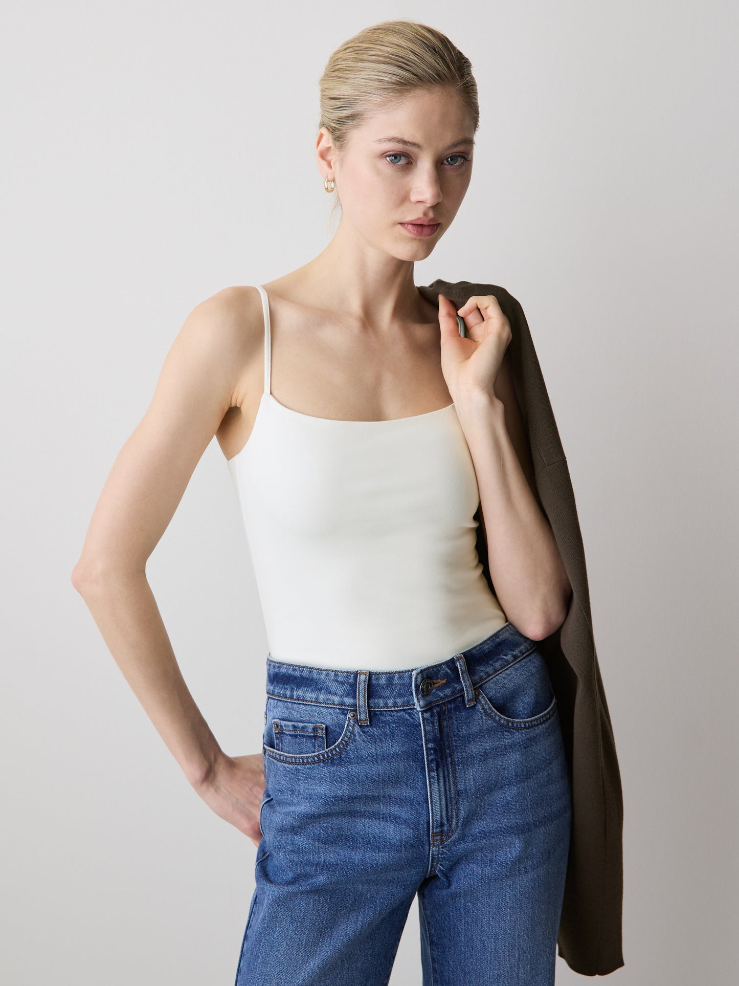Knit Tank Top Bodycon Fit Adjustable Straps