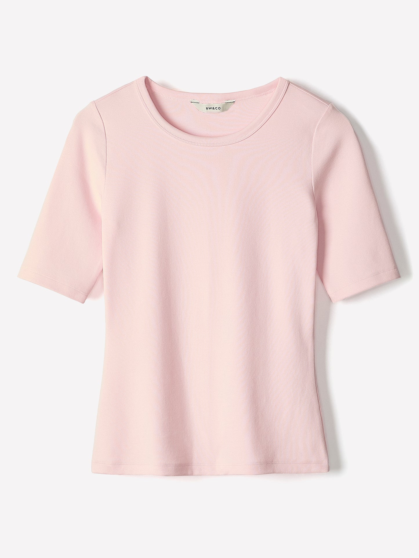 Fitted Cotton Modal Knit Pullover with Crew Neck