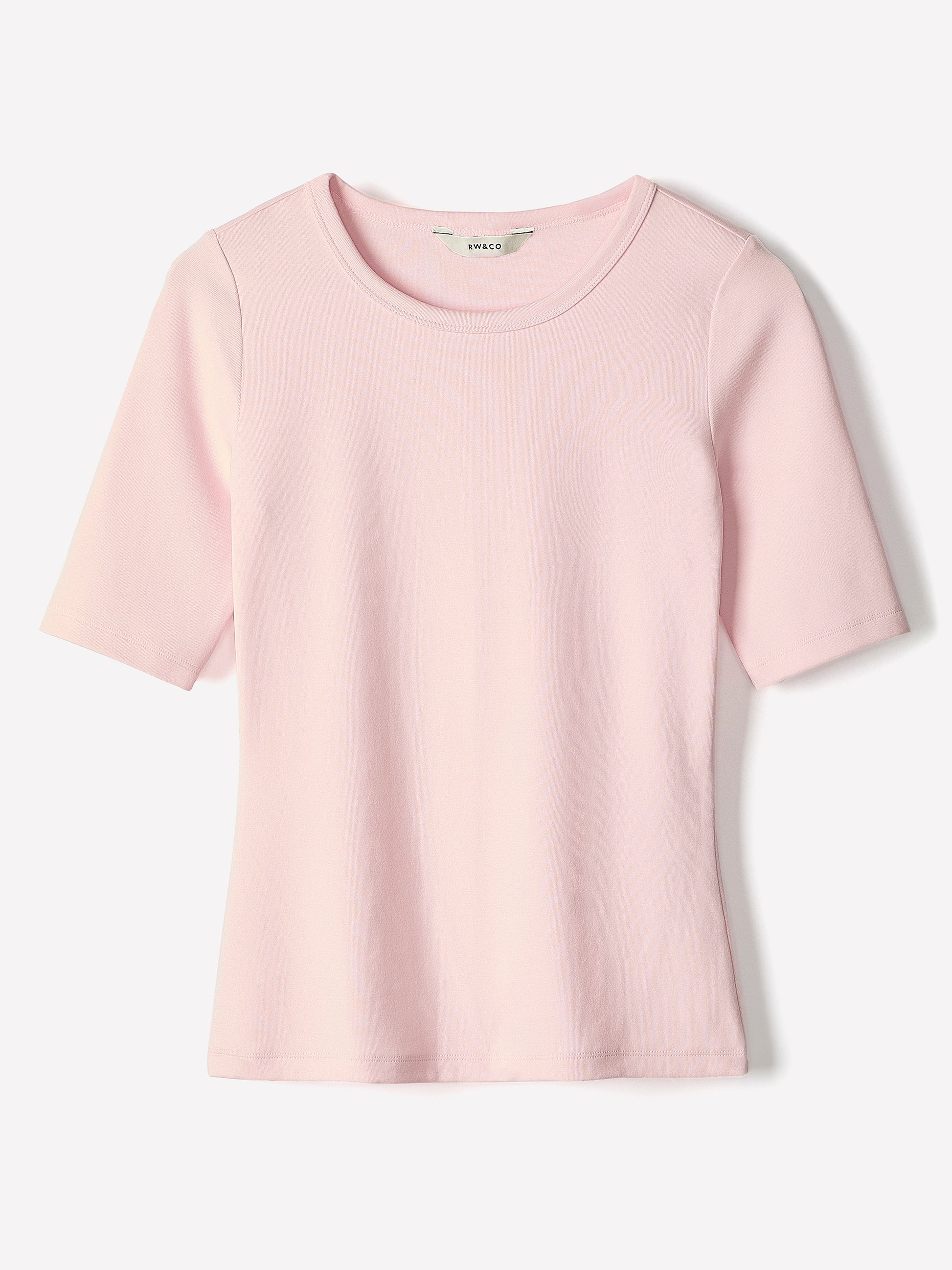 Fitted Cotton Modal Knit Pullover with Crew Neck