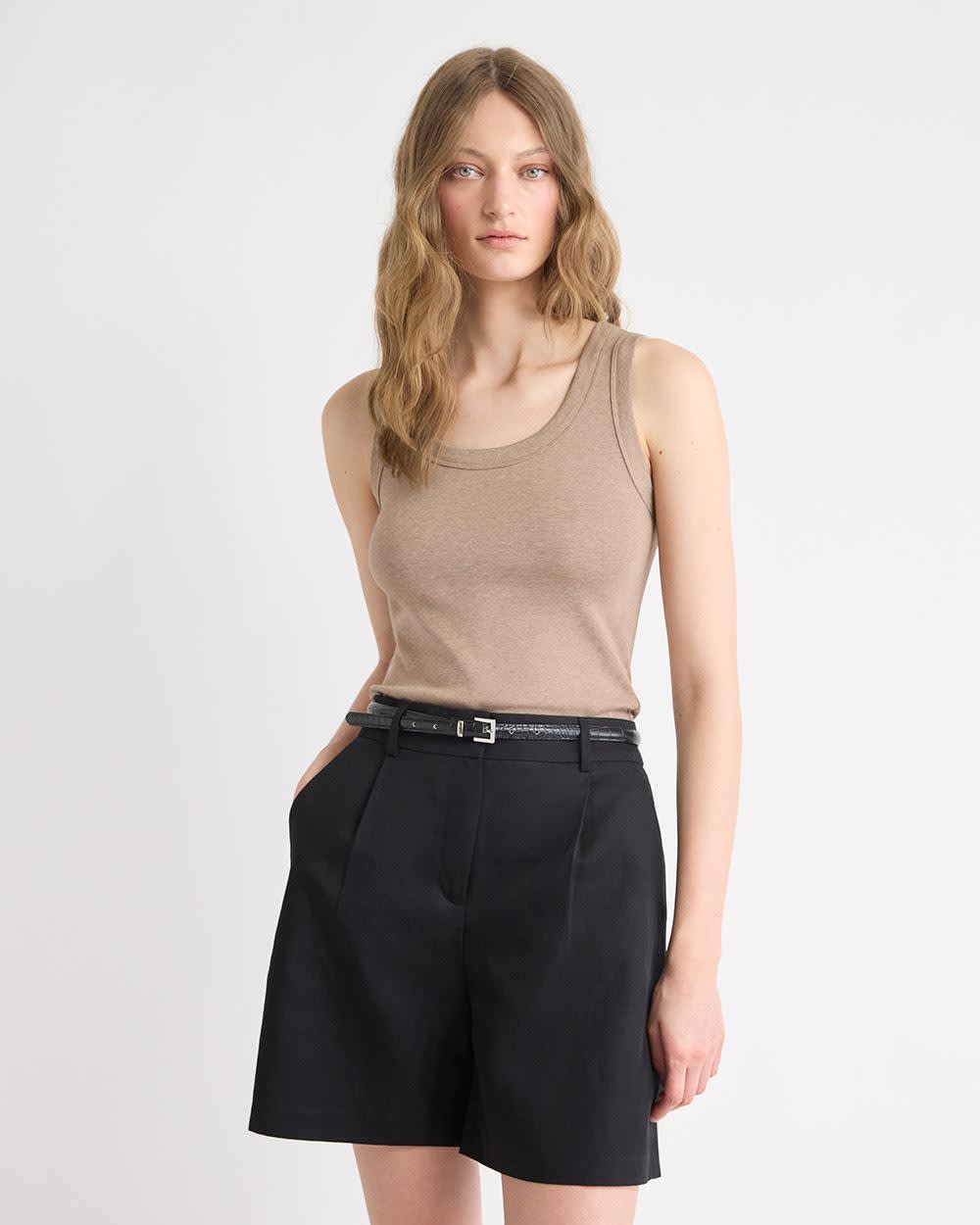 Camisole à Encolure Dégagée et Bretelles Larges