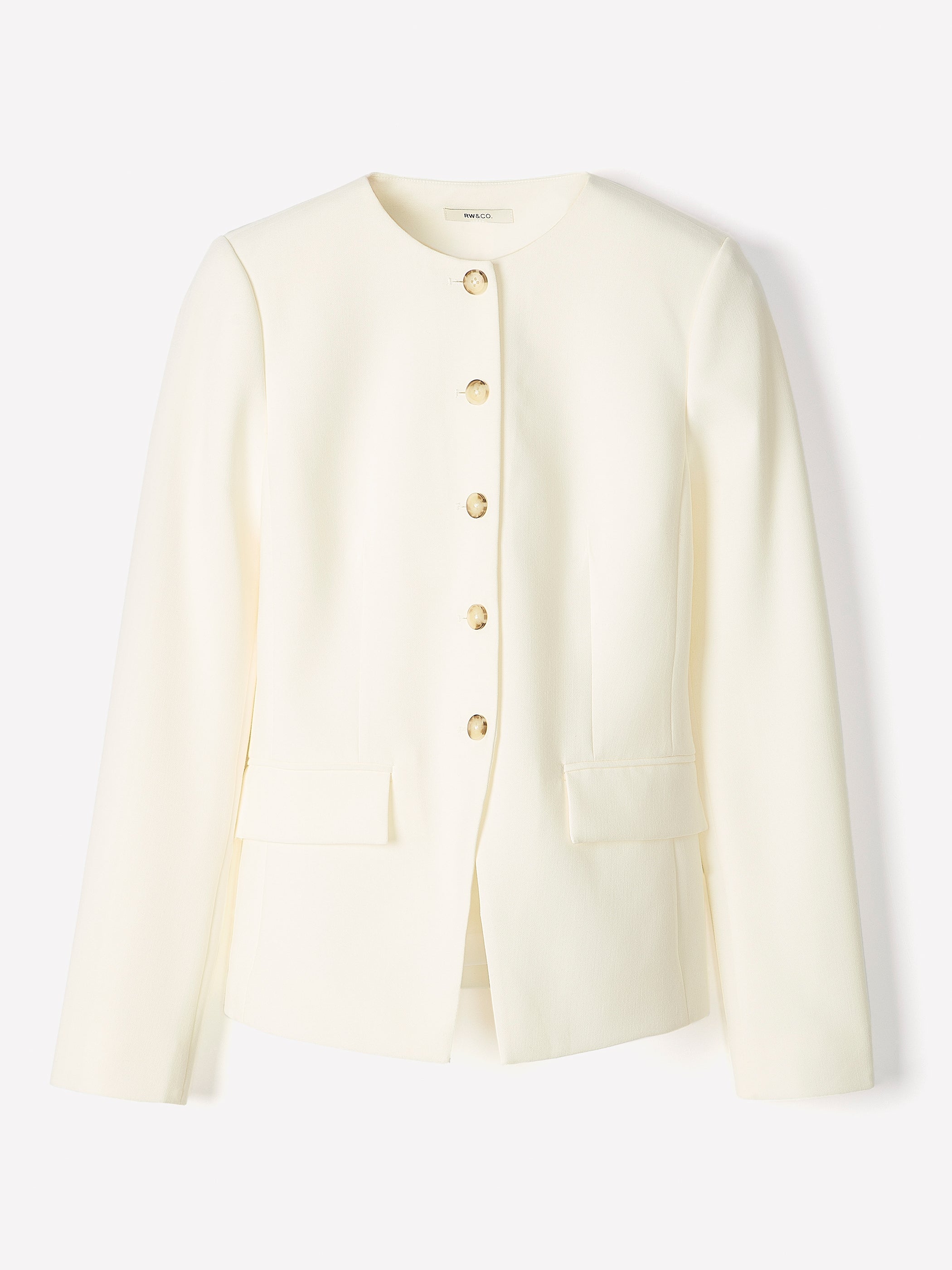 Collarless Fitted Blazer