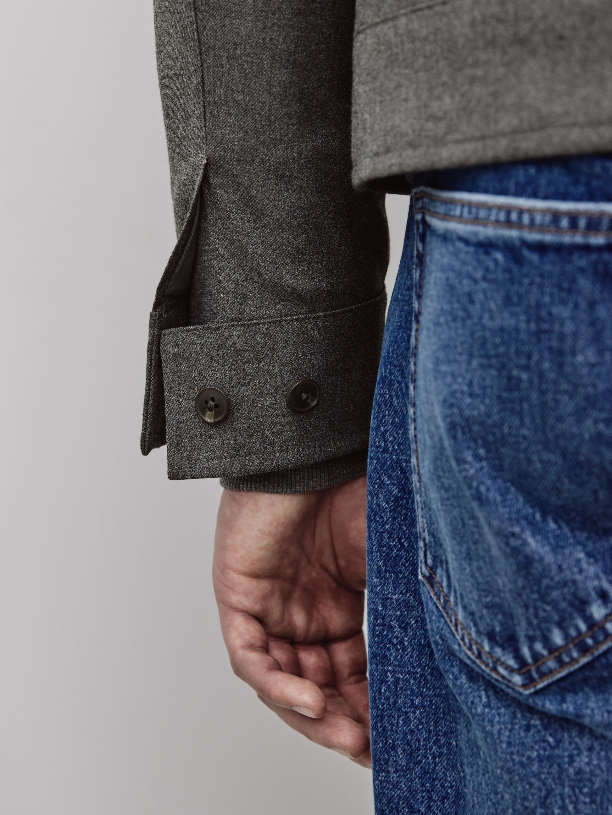 Woven Outerwear Jacket, Brushed Fabric, Men's