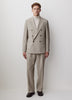 Double Breasted Blazer Brushed Avoine Fabric