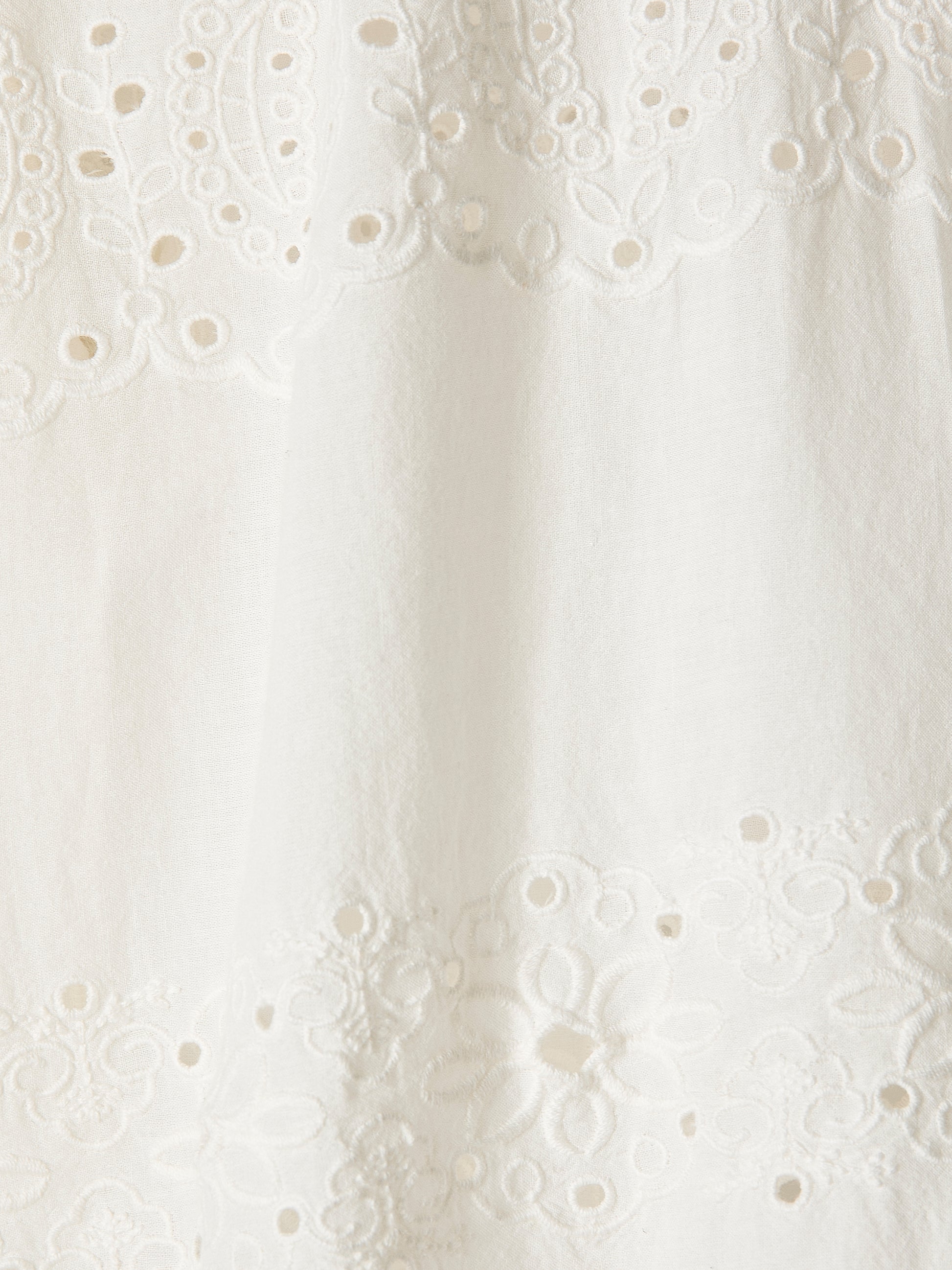 Woven Cotton Embroidery Popover Blouse