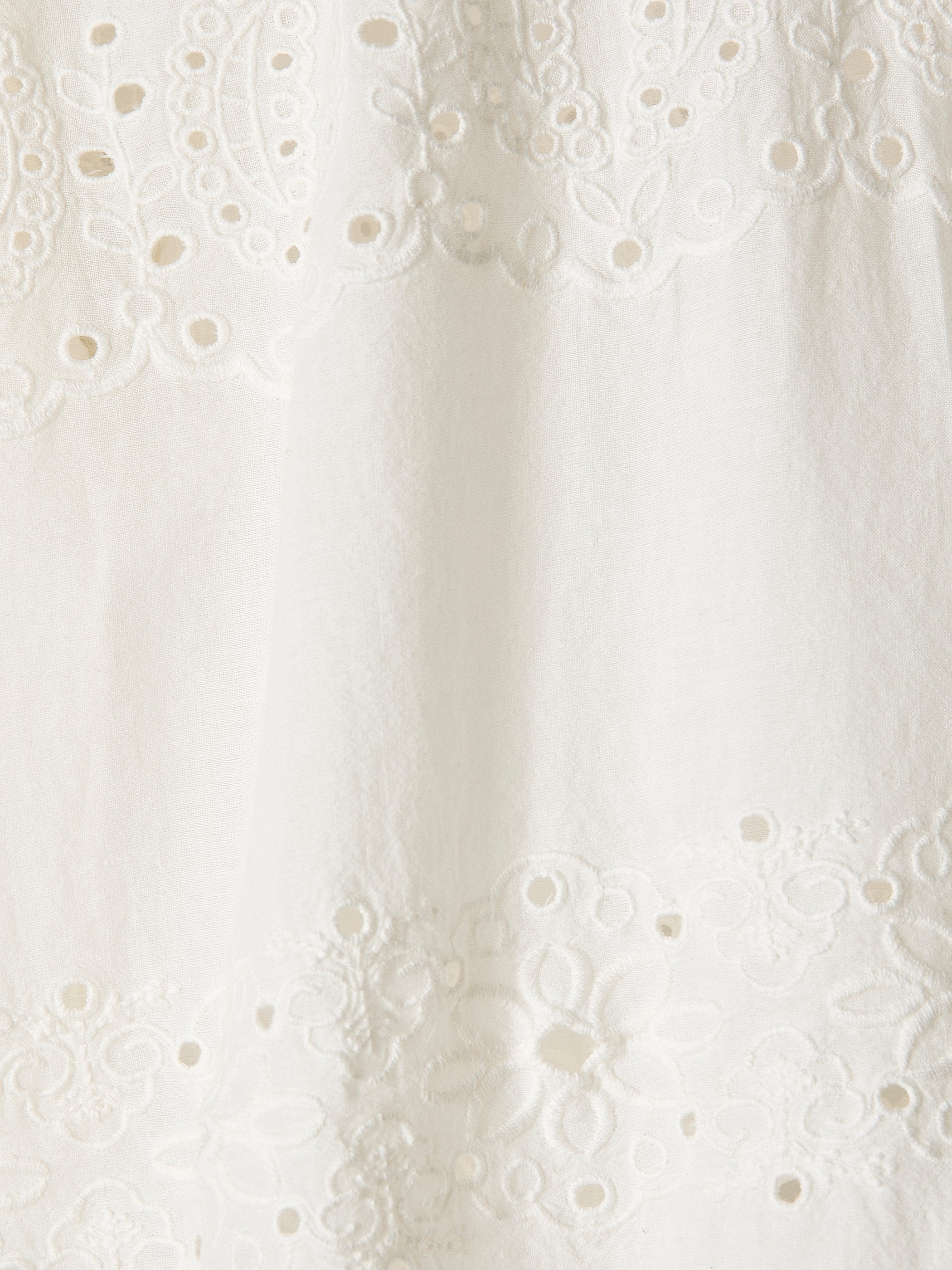 Woven Cotton Embroidery Popover Blouse
