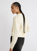 Long-Sleeve Crew-Neck Sweater with Cable Stitches
