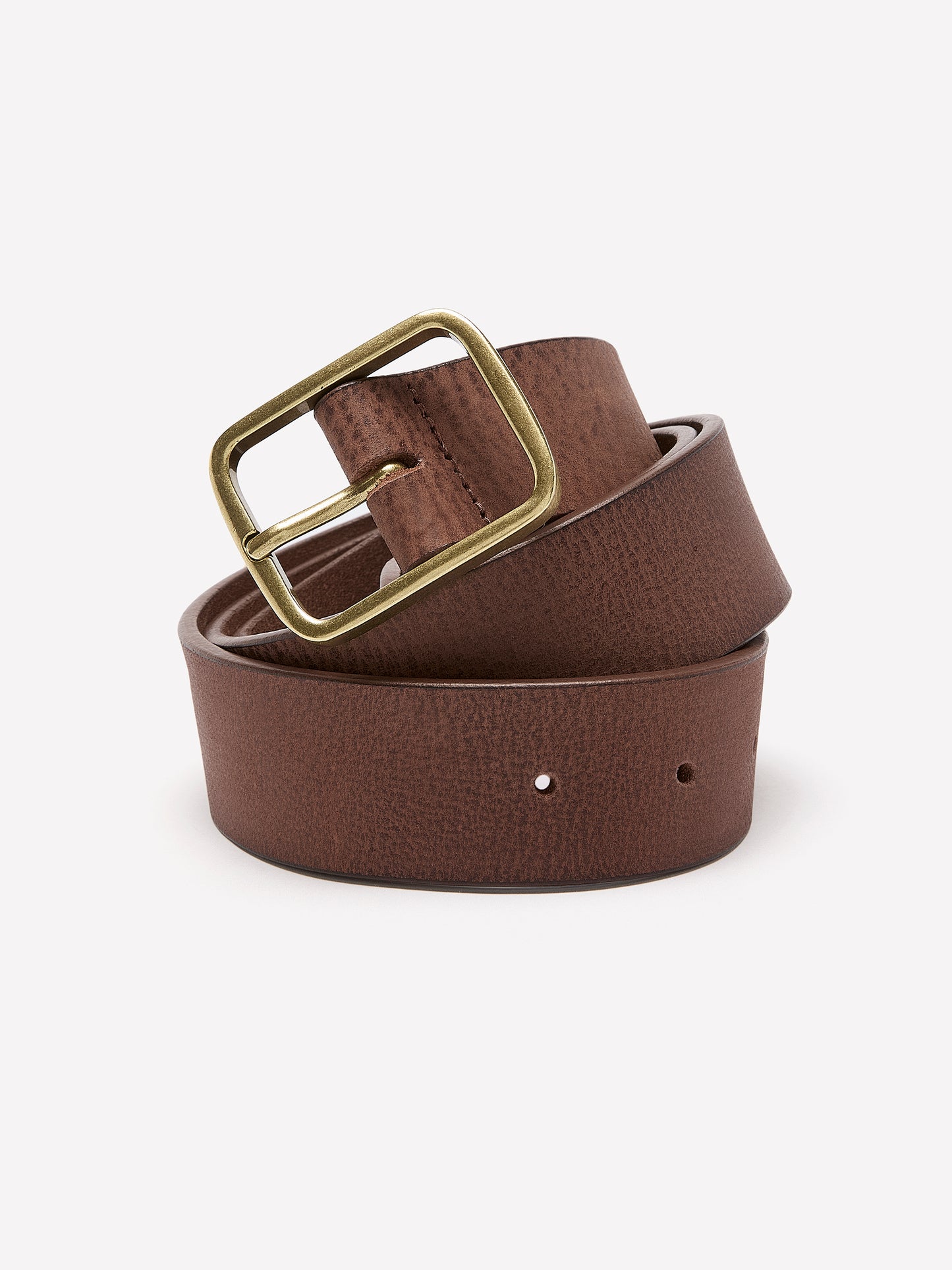 Leather Belt with Heritage-Brass Buckle