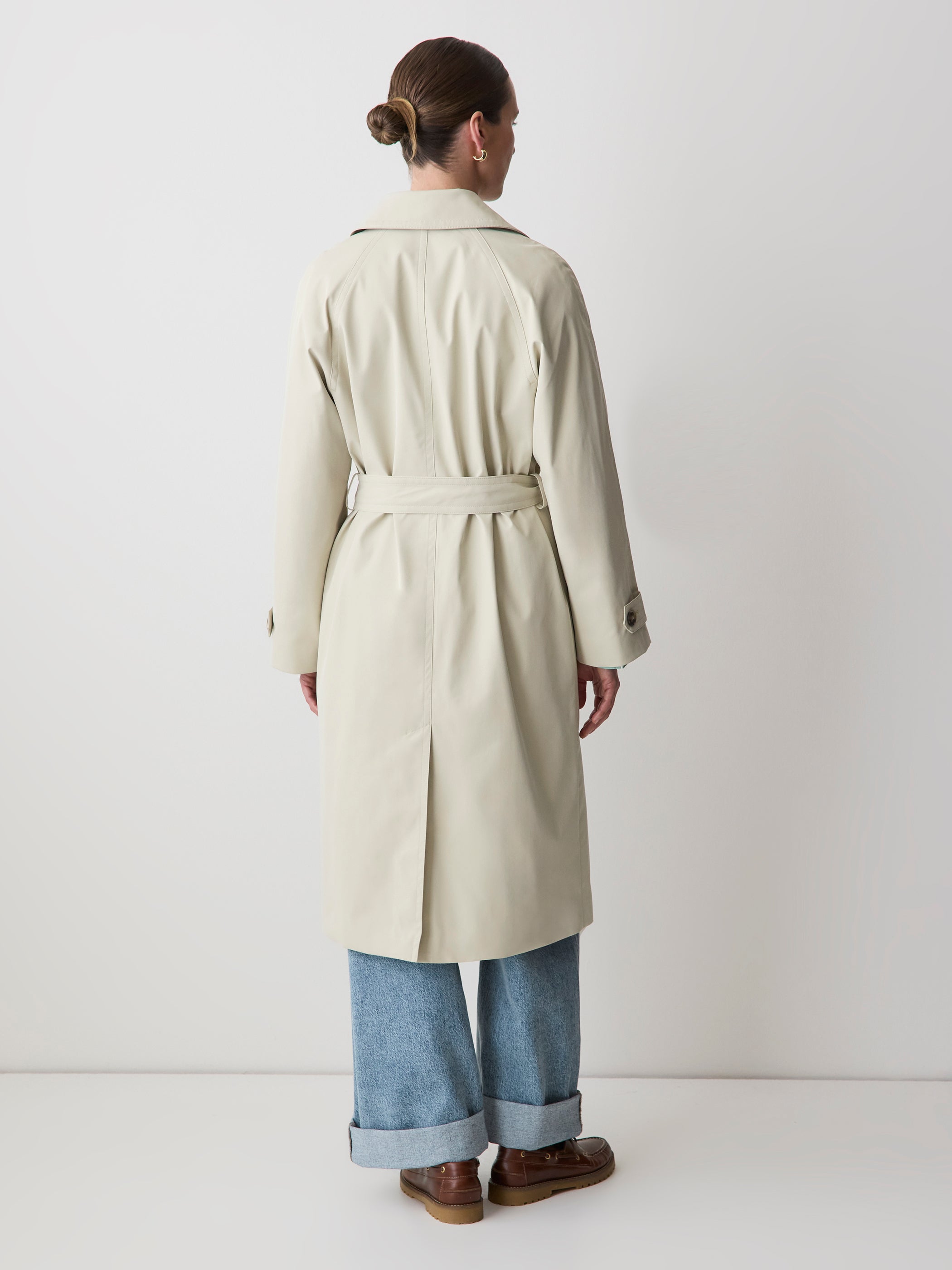 Manteau Trench en Sergé avec Ceinture Amovible