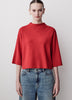 Mock-Neck Sweater with Bell Elbow Sleeves