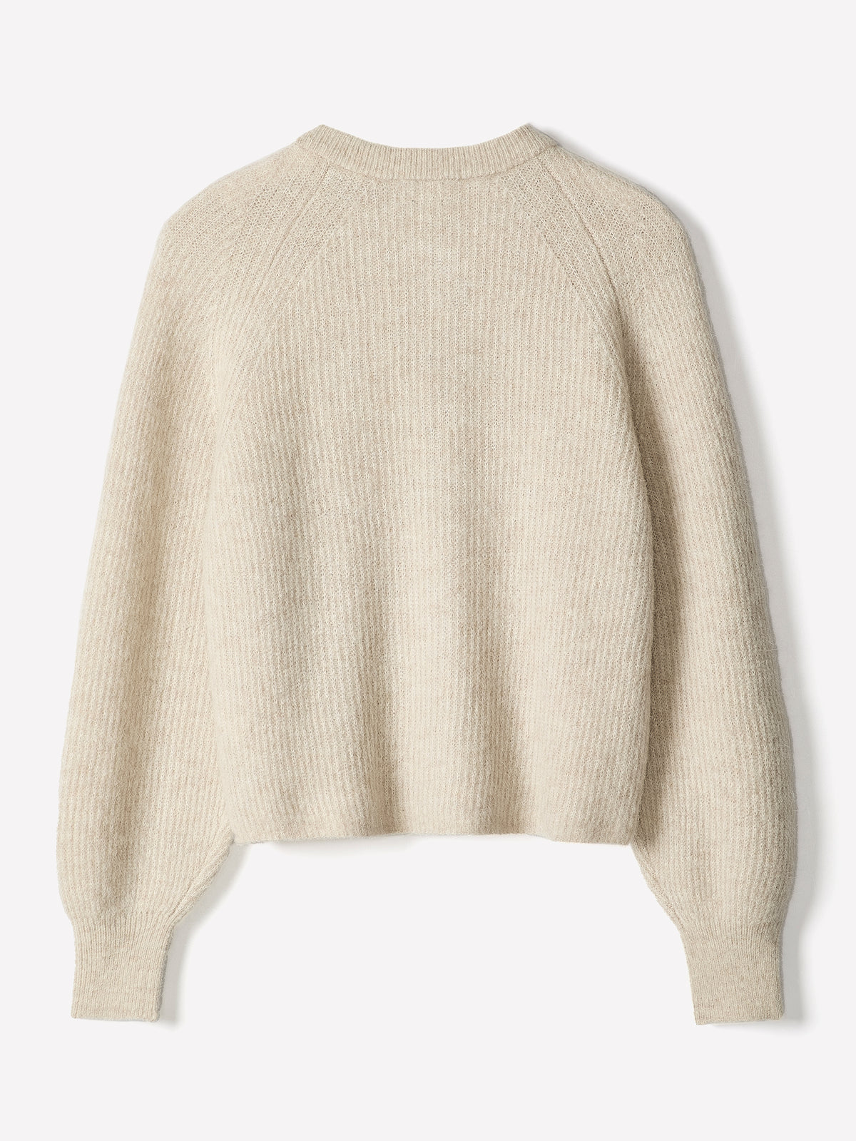 Wool-Blend Long-Sleeve Crew-Neck Cardigan