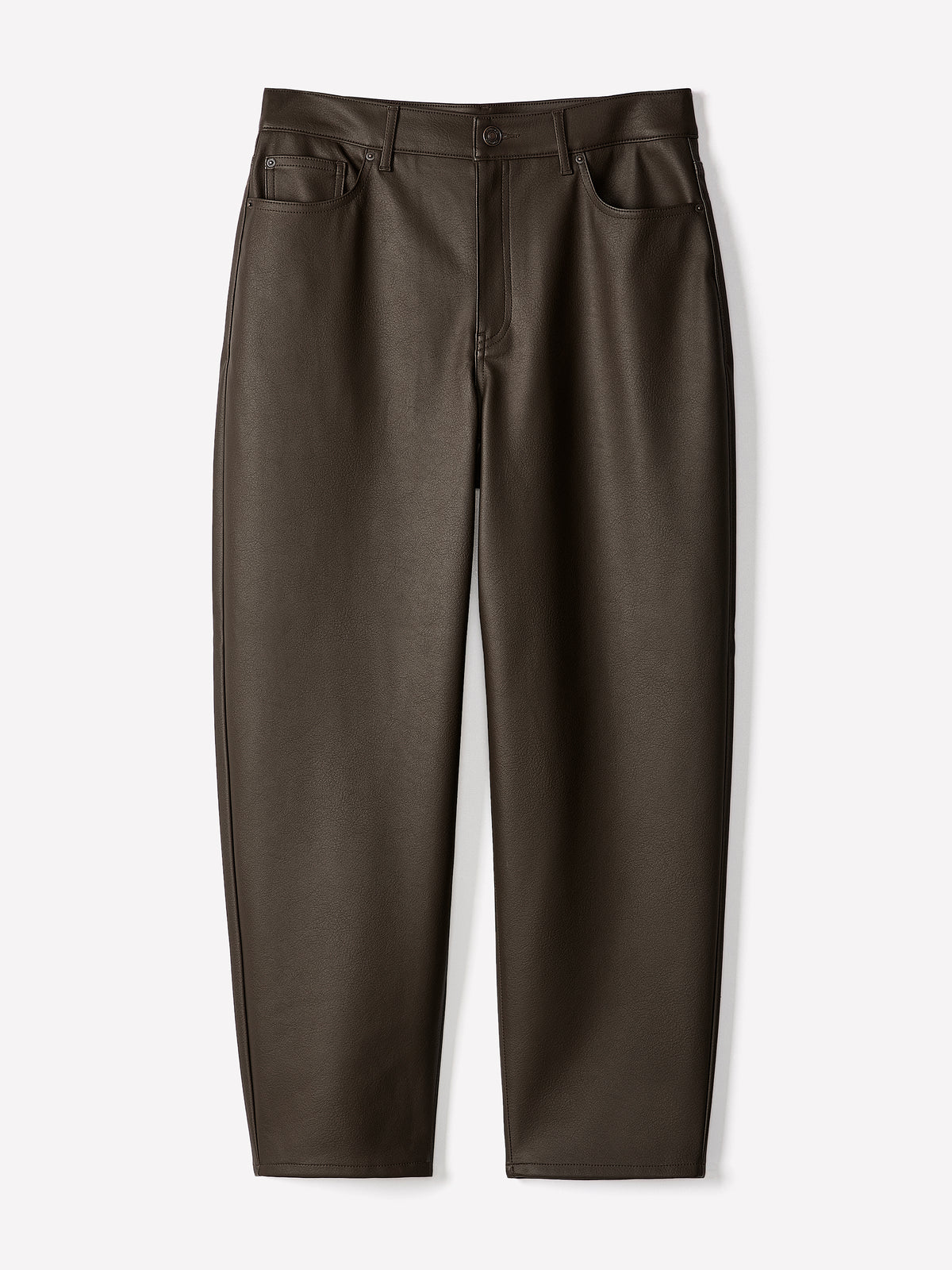 High-Rise Tapered-Leg Faux-Leather Pant