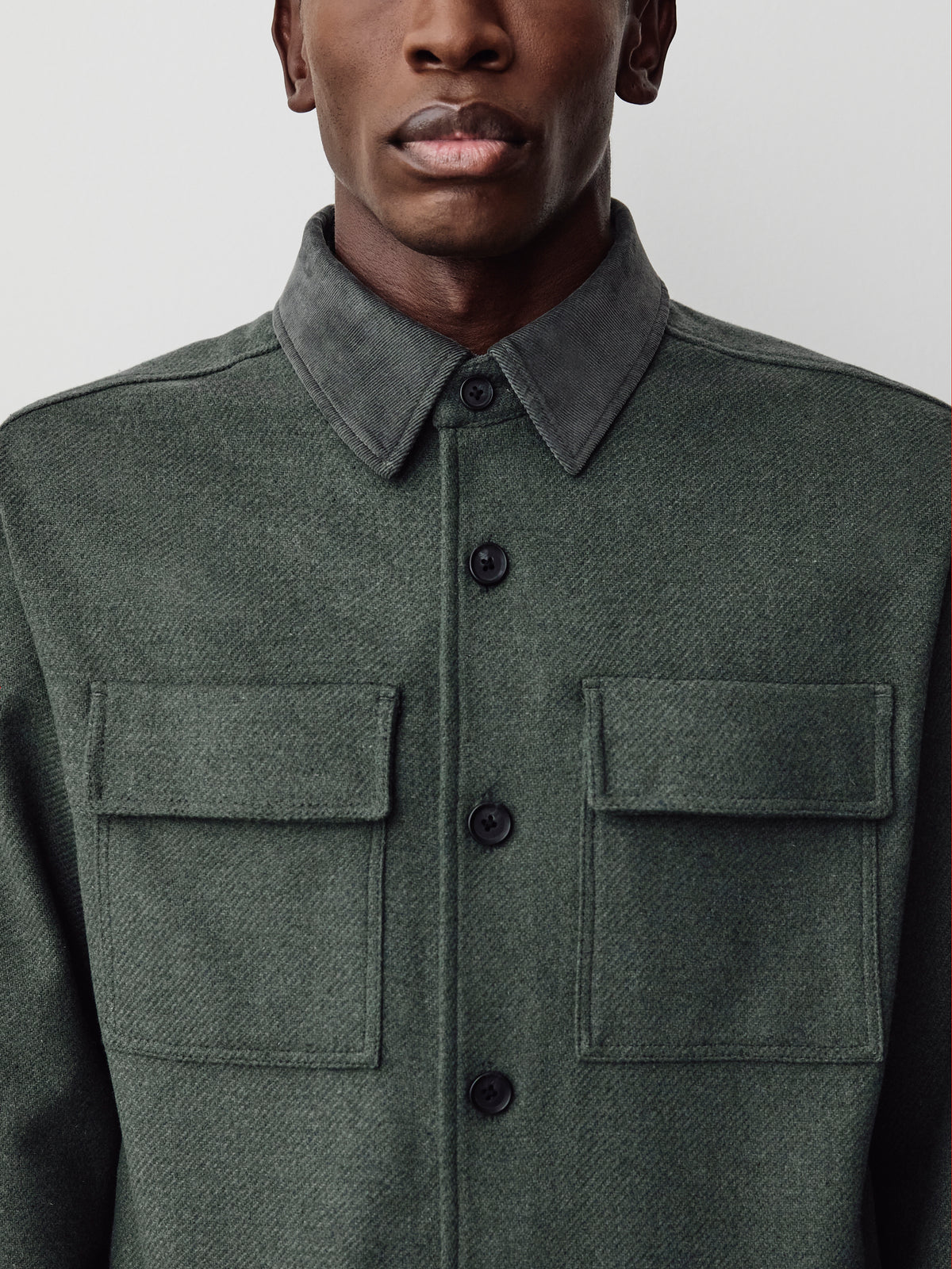Overshirt Solid Wool Blend