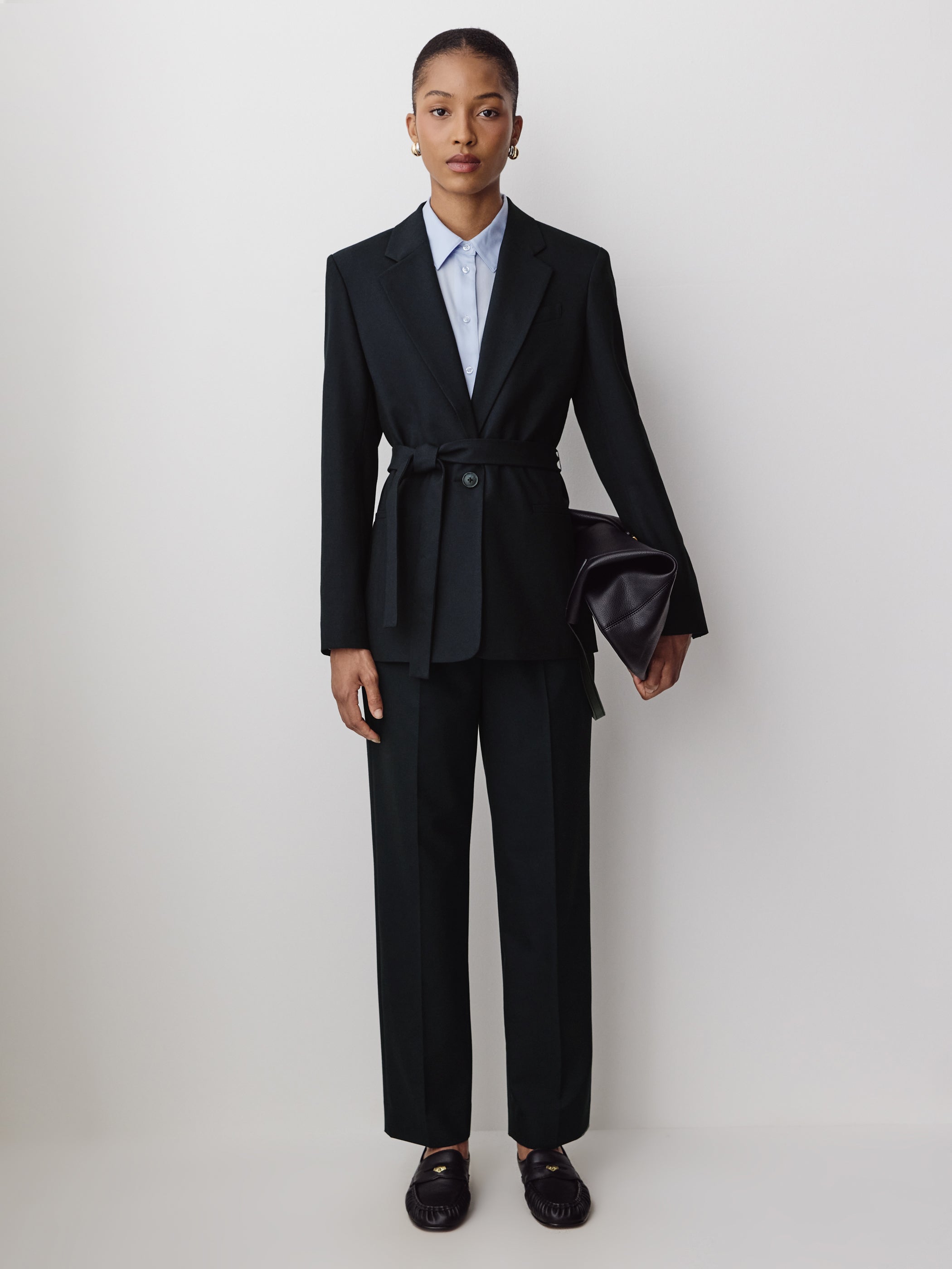 Relaxed-Fit One-Button Blazer with Removable Sash