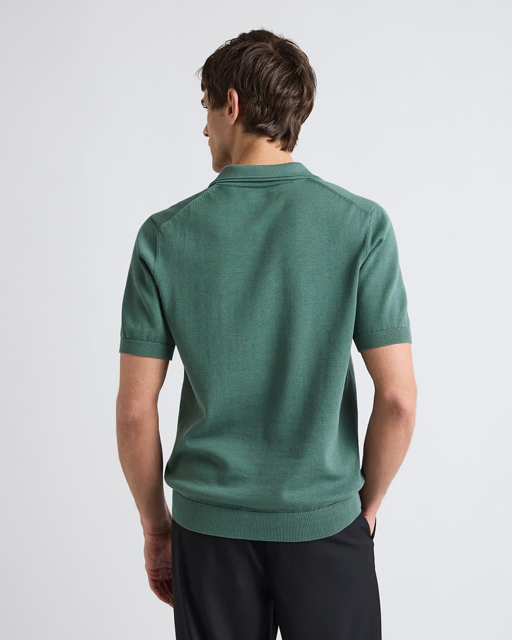 Polo à Manches Courtes en Coton avec Col Johnny