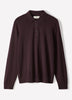 Merino Wool Knit Polo Sweater Long Sleeve