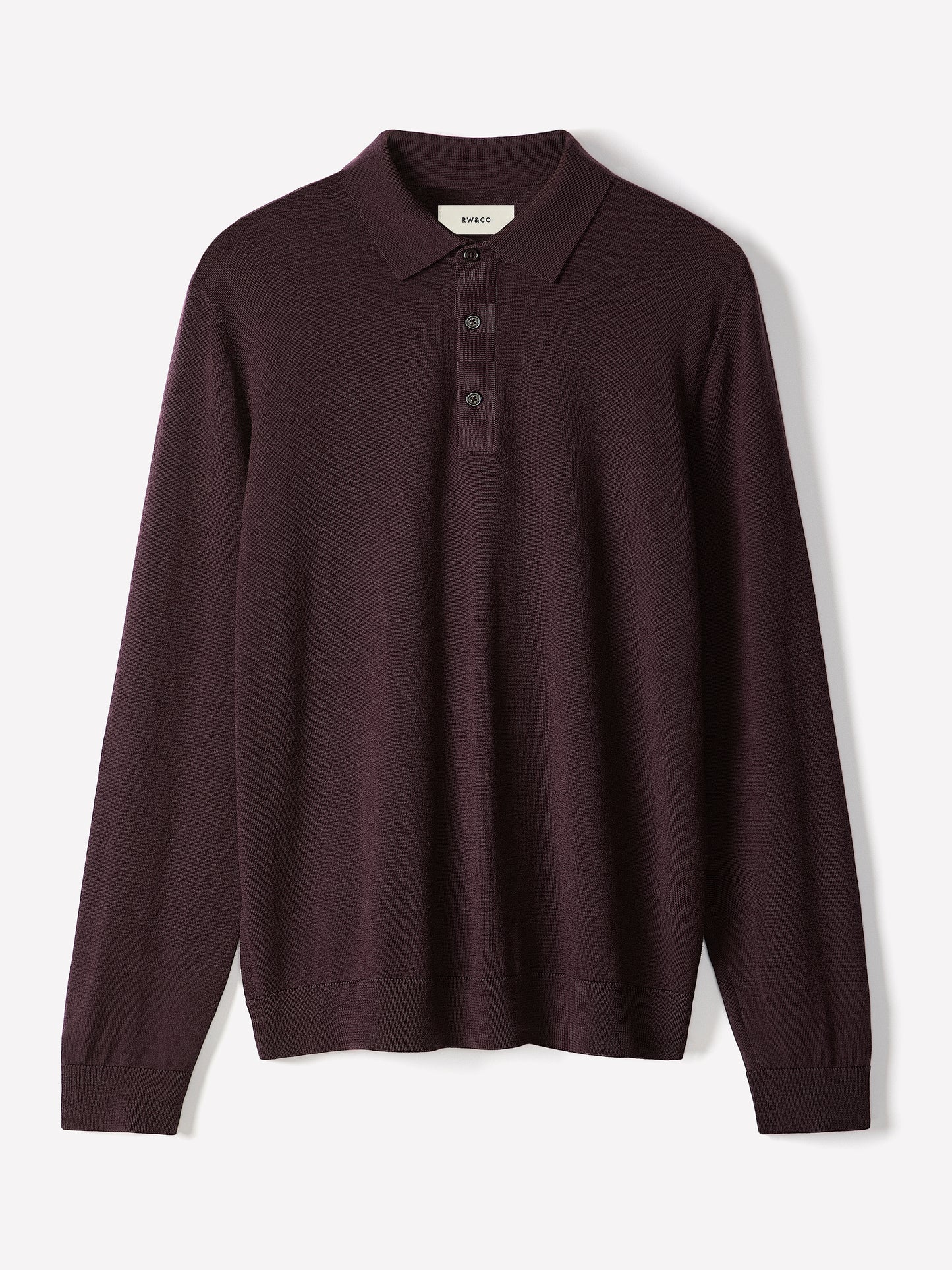 Merino Wool Knit Polo Sweater Long Sleeve