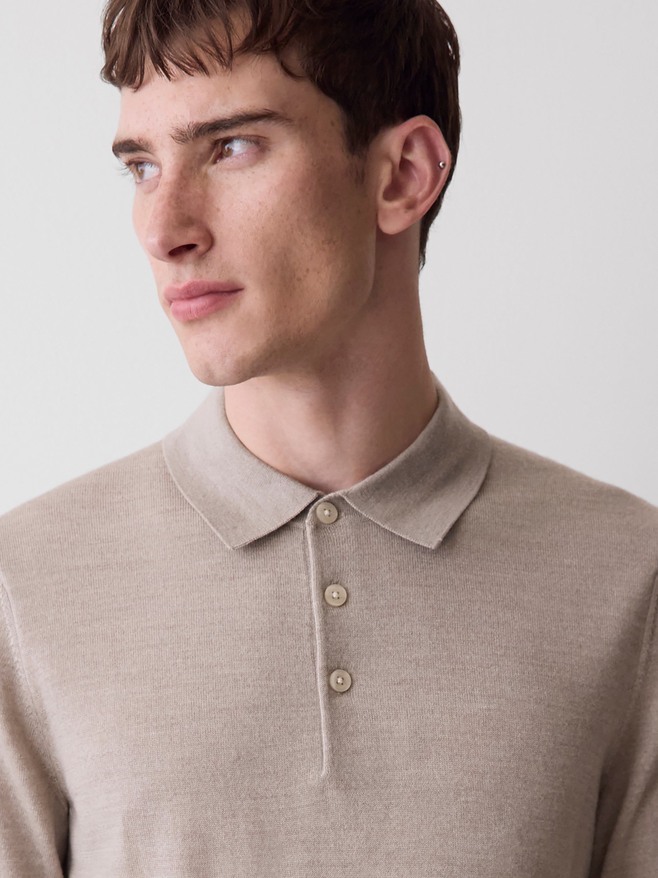 Polo en Laine Mérinos à Manches Courtes