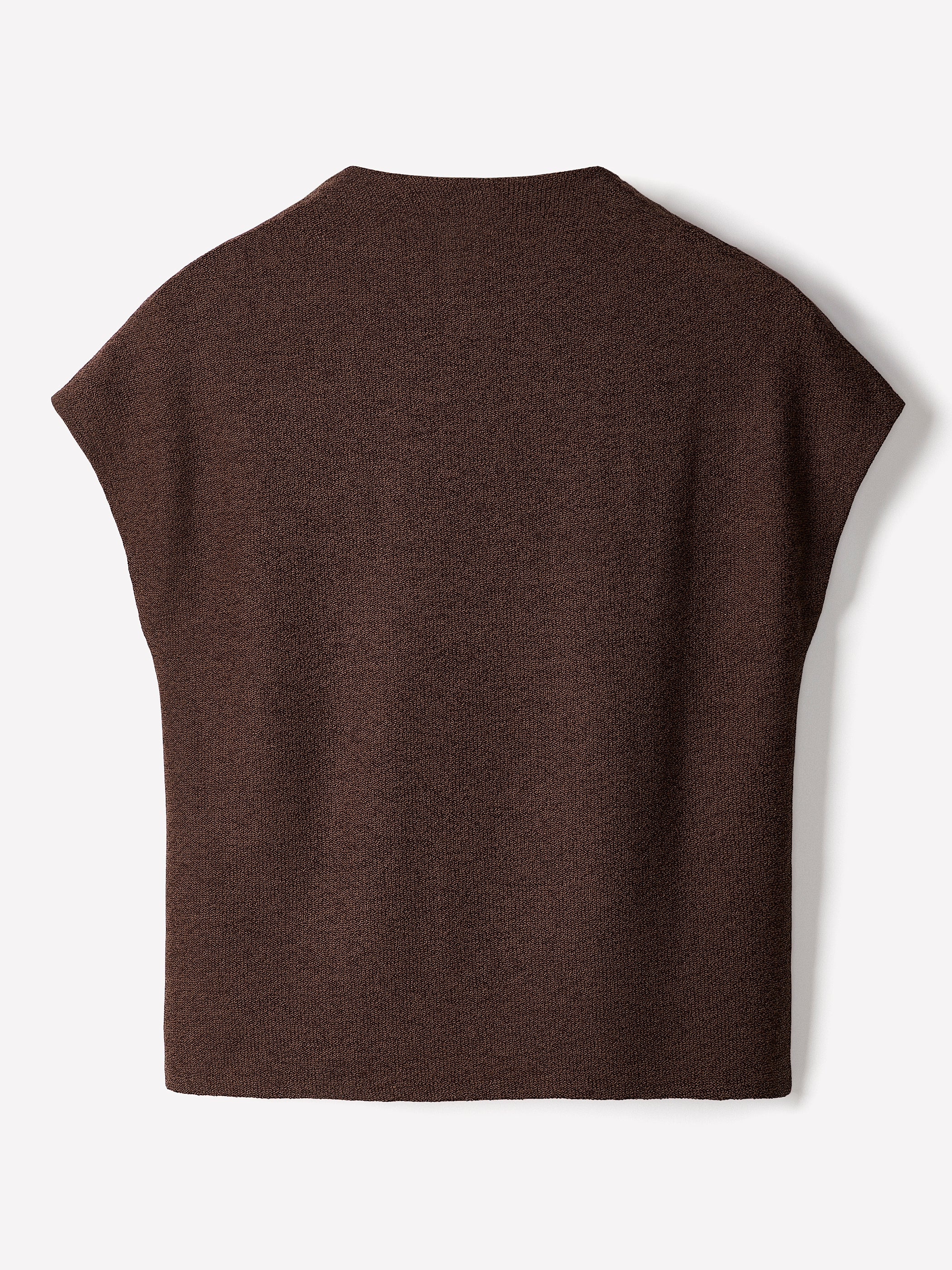 Extended-Sleeve Mock-Neck Textured Top