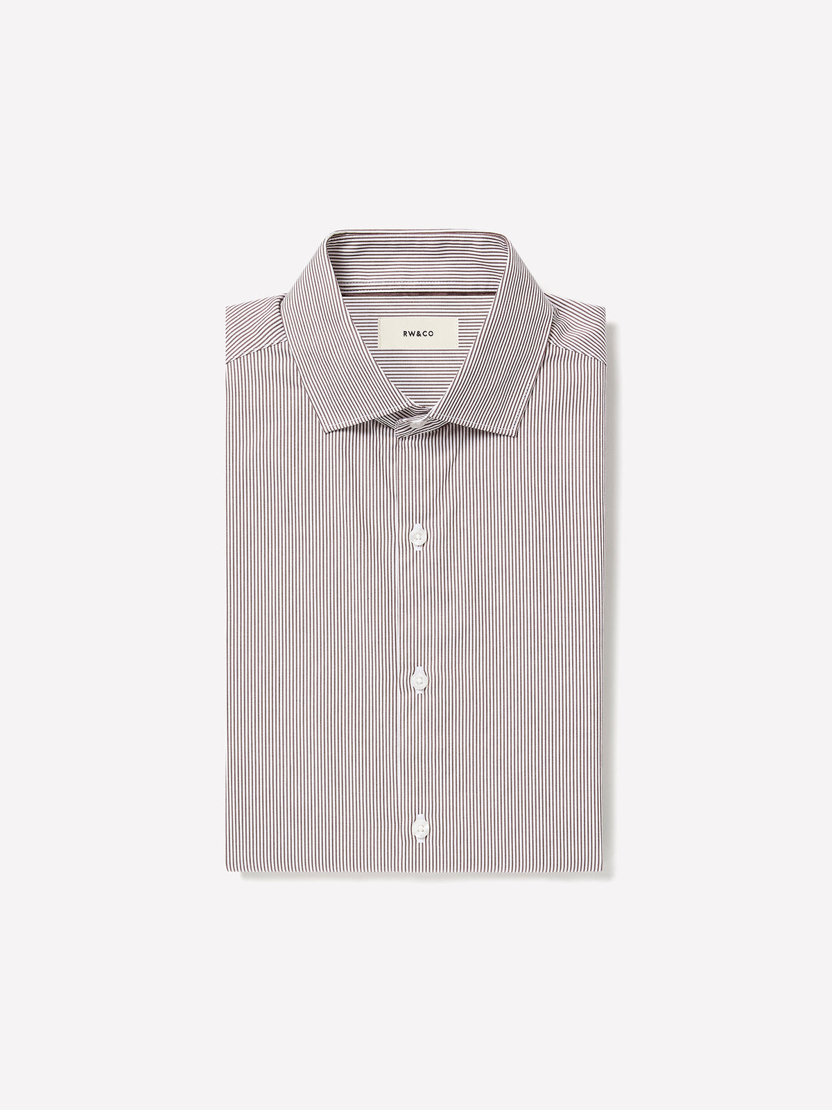 Slim Fit Cotton Woven Shirt Rust Stripe