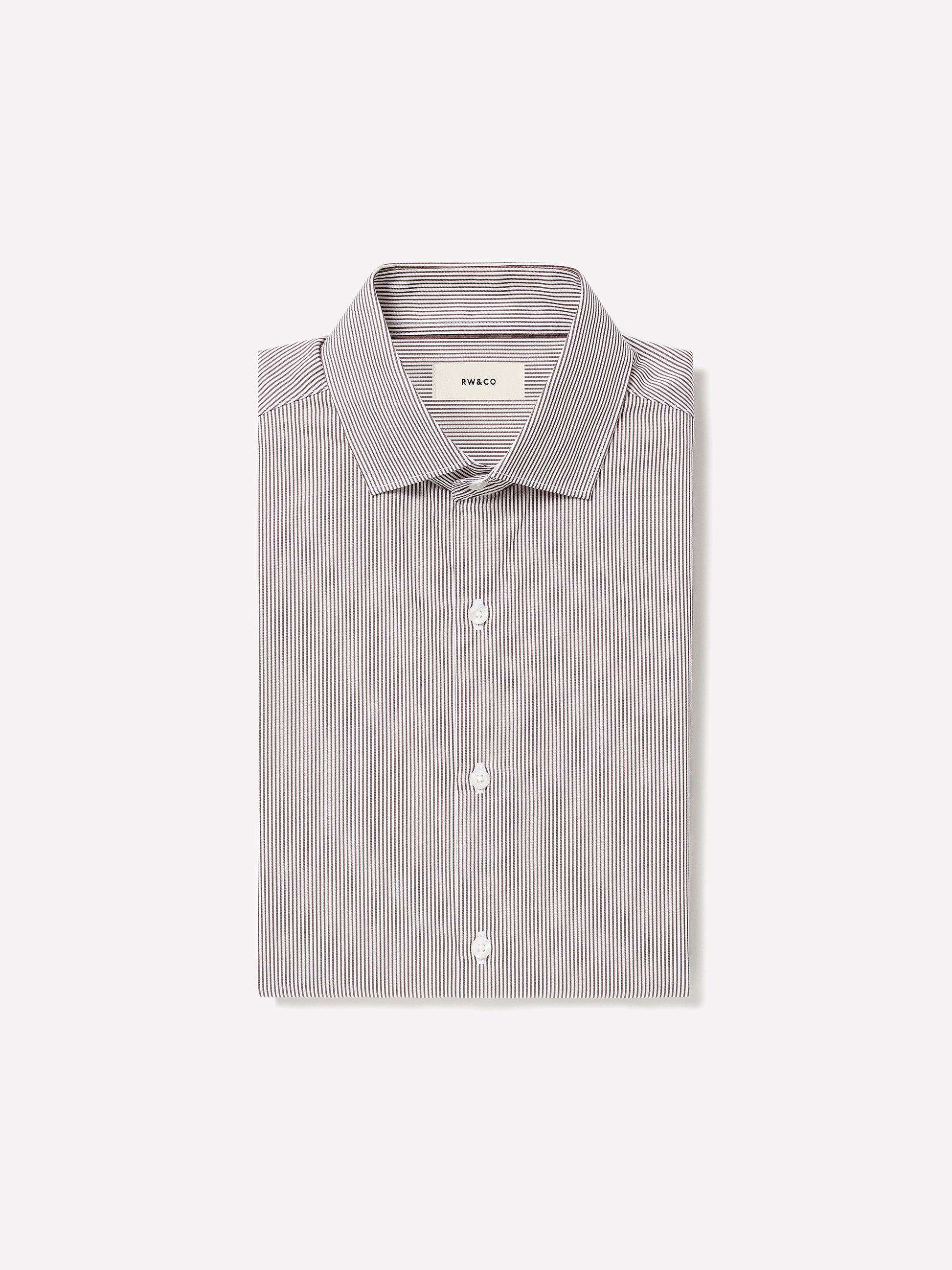 Slim Fit Cotton Woven Shirt Rust Stripe