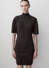 Short-Sleeve Mock-Neck Mini Sweater Dress
