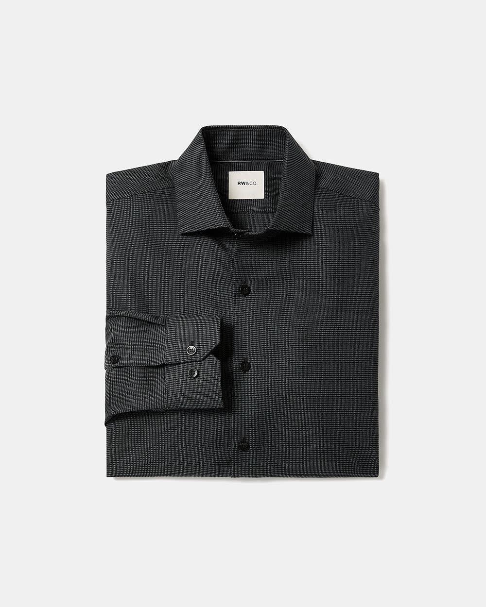 Slim-Fit Dobby Dress Shirt With Micro Squares